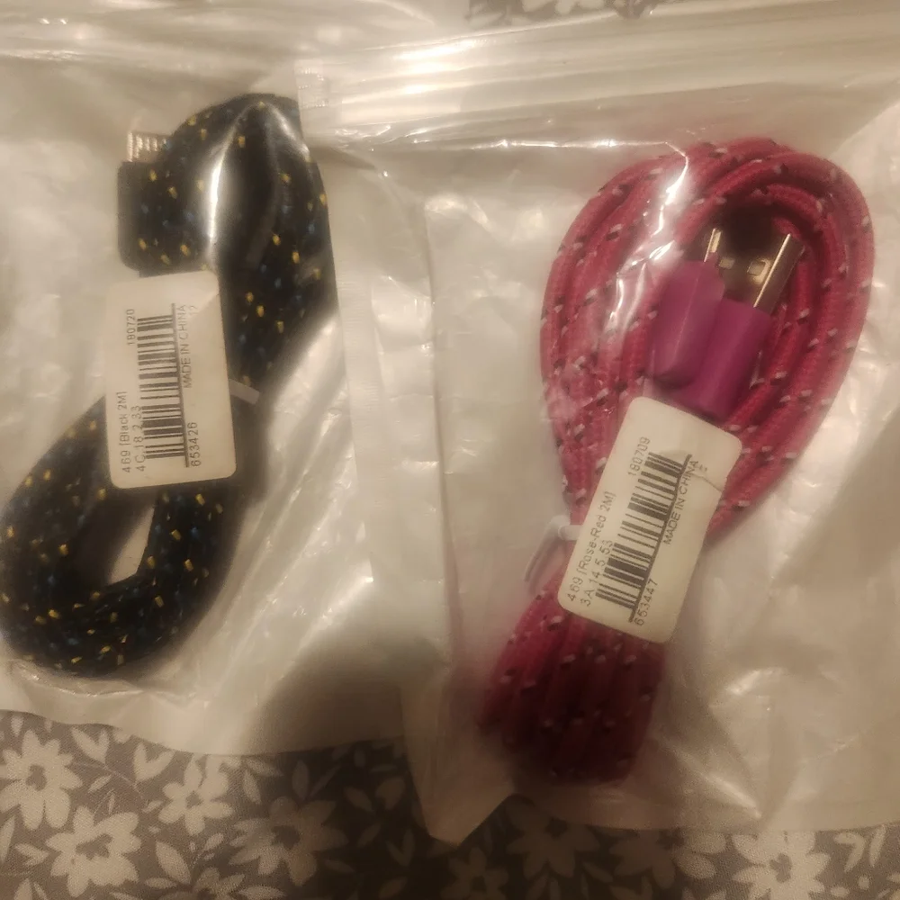 **2 Braided Micro USB Cables